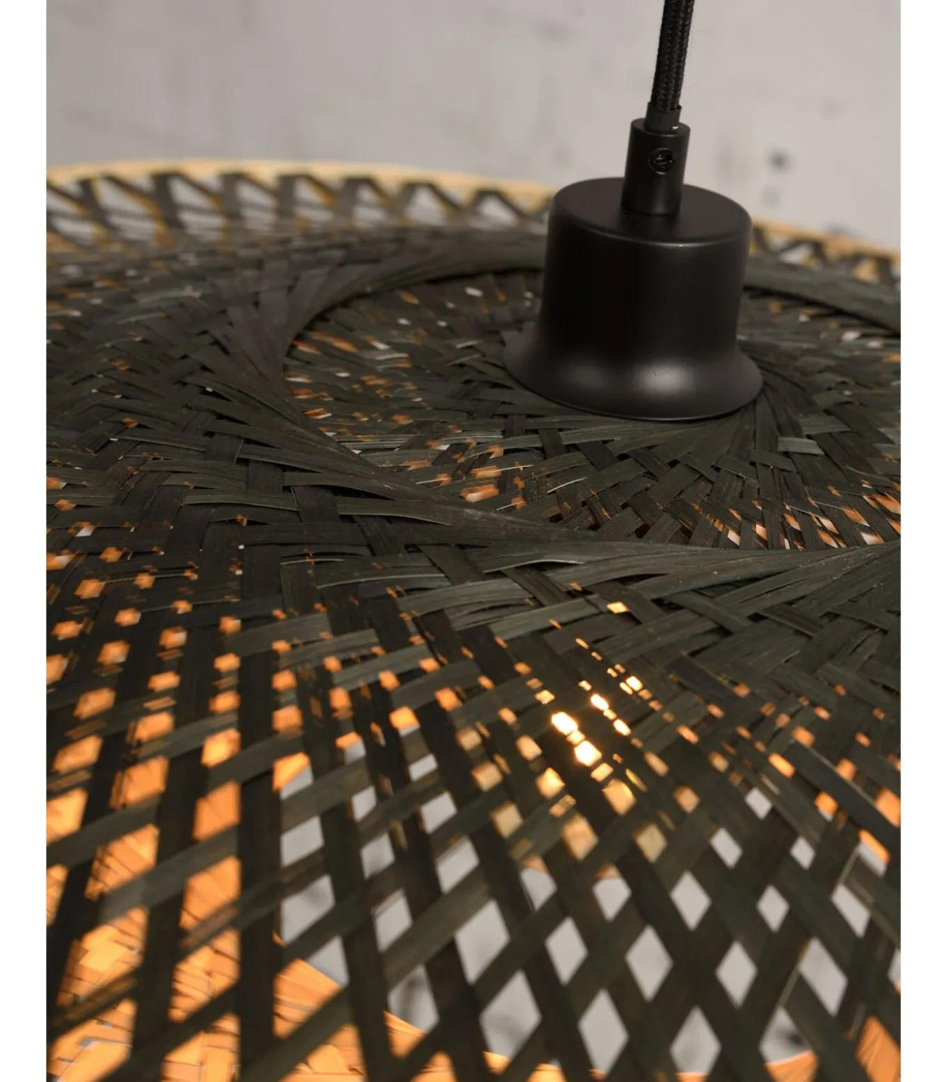 Wandlamp Kalimantan - Bamboe/Zwart - 55x44x45cm