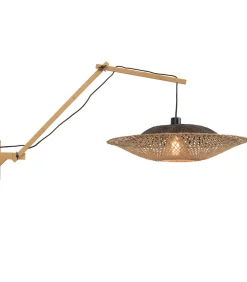 Wandlamp Kalimantan - Bamboe/Zwart - 105x60x55cm