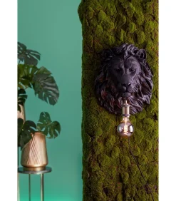 Wandlamp Lion - Zwart - 33.5x19x40.5cm
