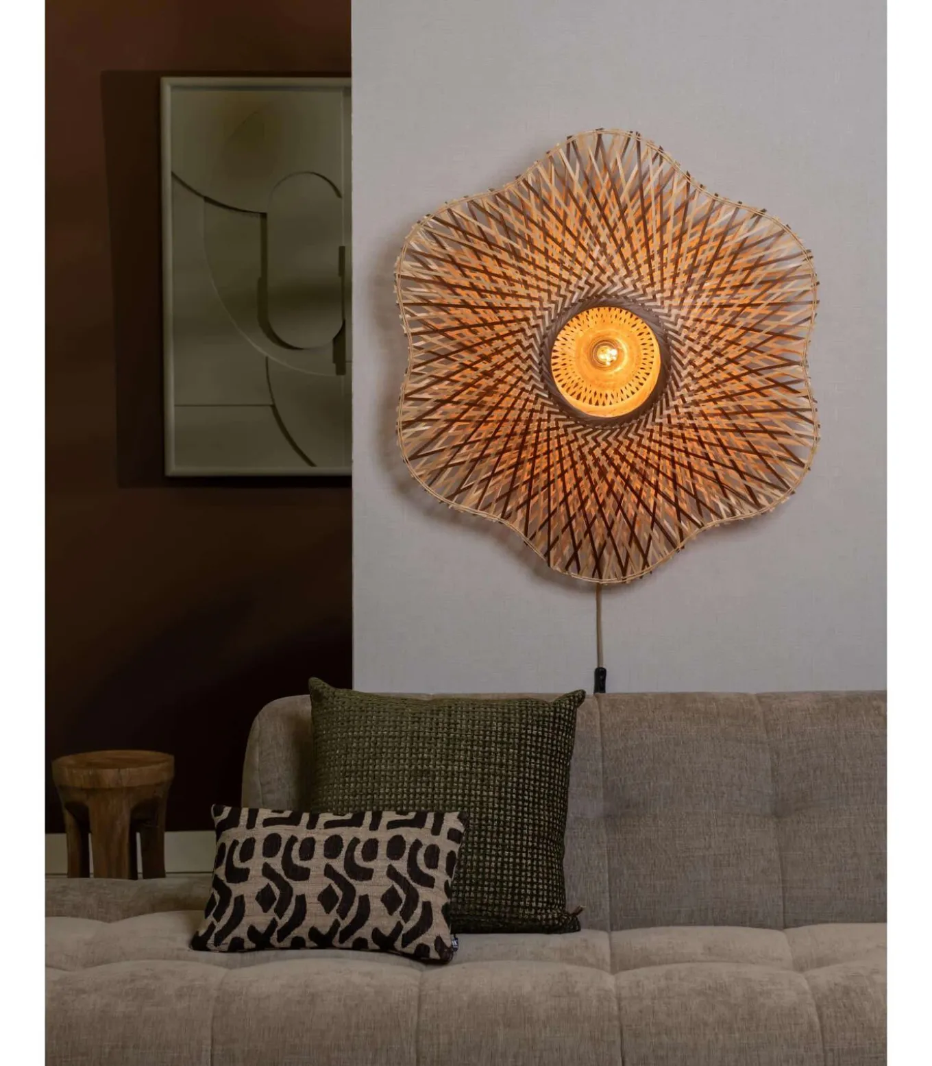 Wandlamp Madura - Naturel - Ø87cm