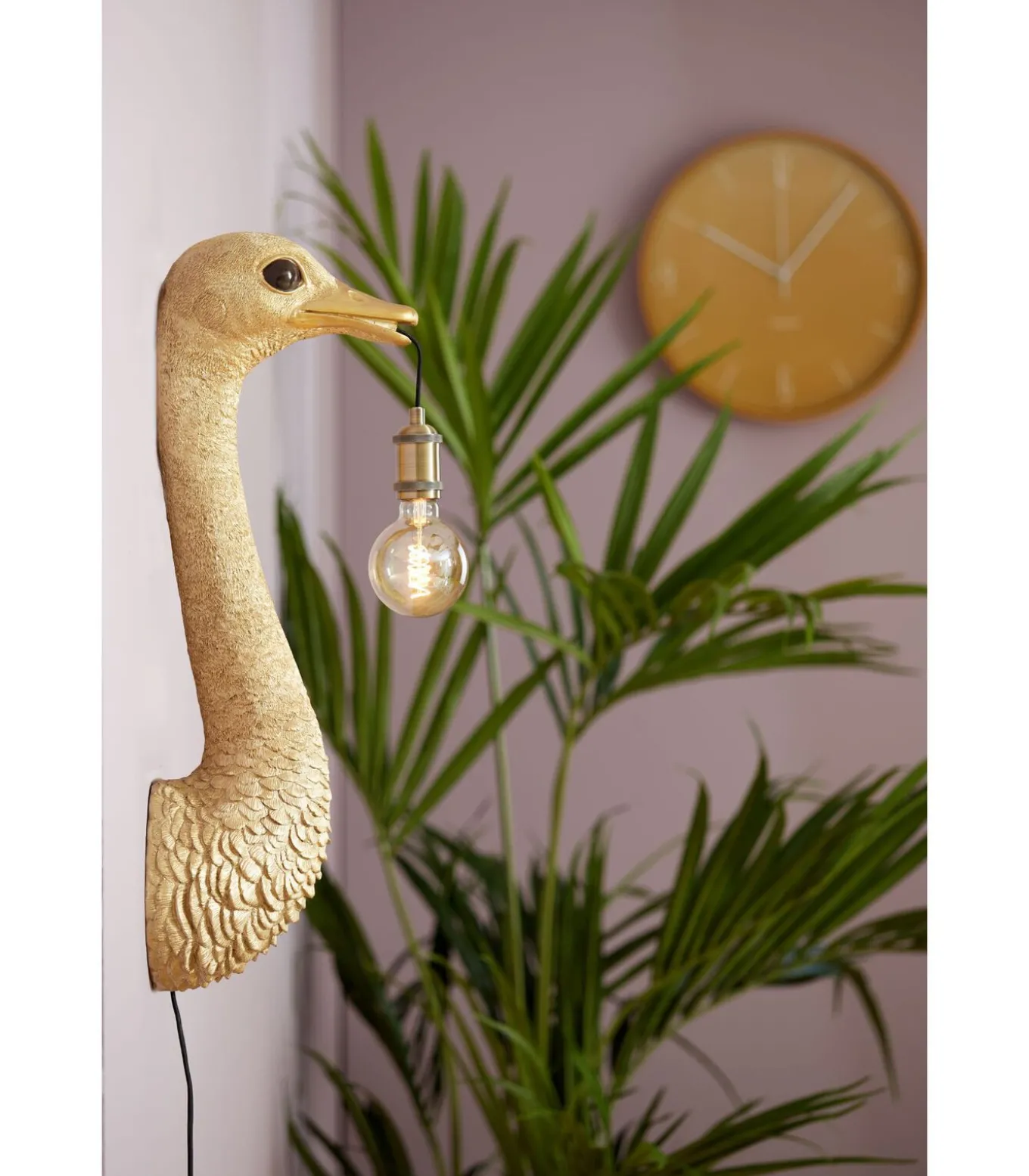 Wandlamp Ostrich - Goud - 25x19x72cm