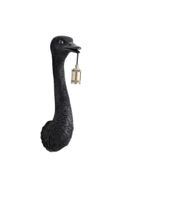 Wandlamp Ostrich - Zwart - 18x15.5x57.5cm