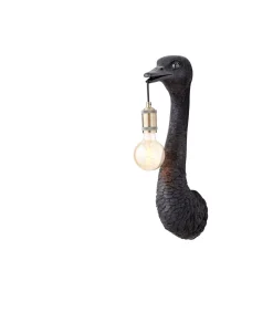 Wandlamp Ostrich - Zwart - 18x15.5x57.5cm