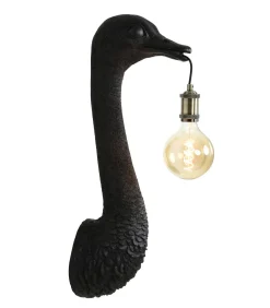 Wandlamp Ostrich - Zwart - 18x15.5x57.5cm