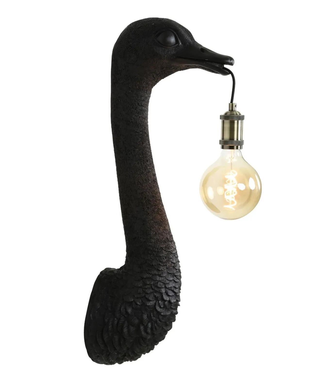 Wandlamp Ostrich - Zwart - 18x15.5x57.5cm