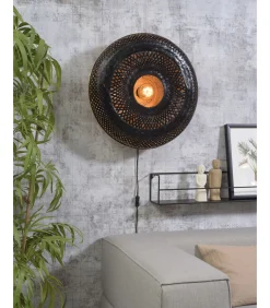 Wandlamp Palawan - Bamboe Zwart - Ø60cm