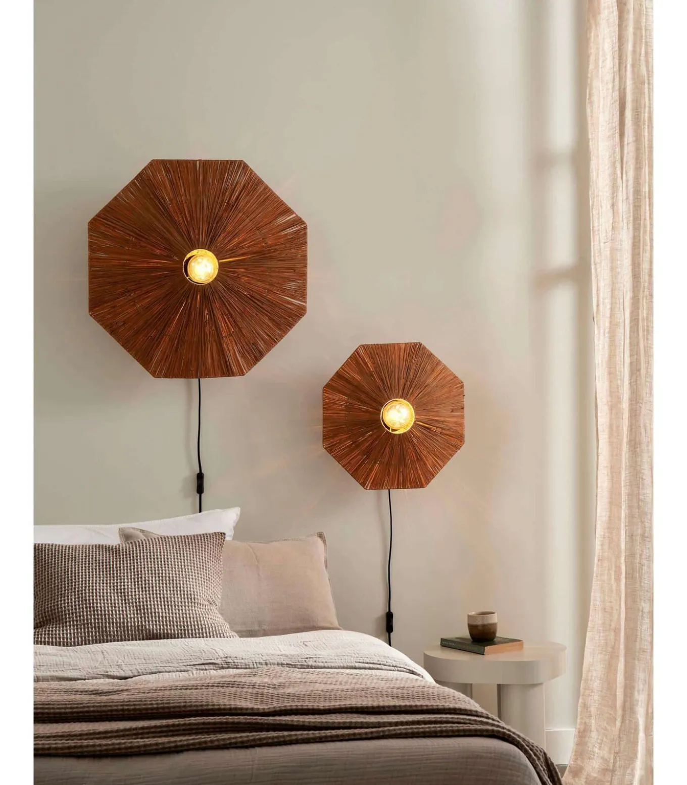 Wandlamp Panama - Bruin - 65x7x65cm