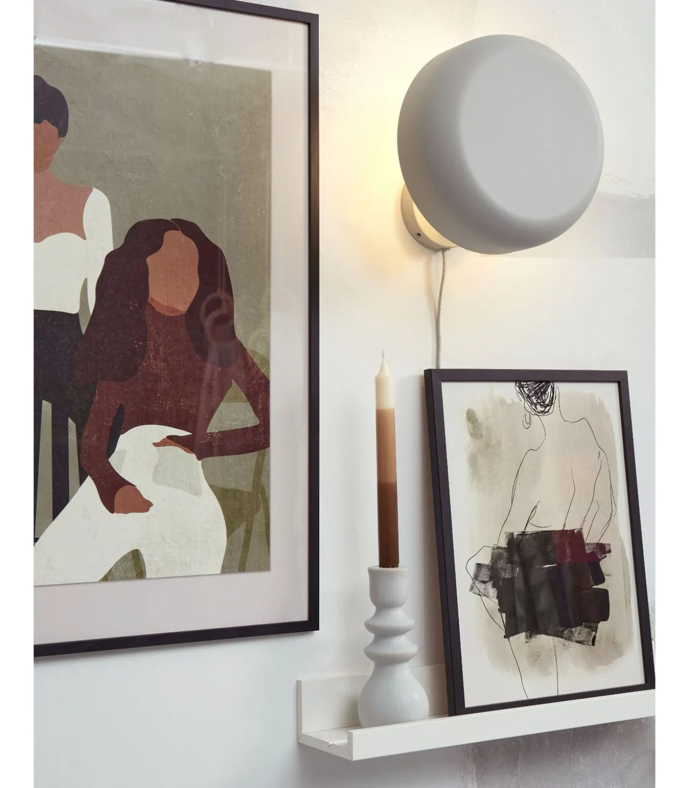 Wandlamp Porto - Grijs - Ø25cm