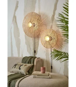 Wandlamp Zanzibar - Rotan Wit - Ø40cm