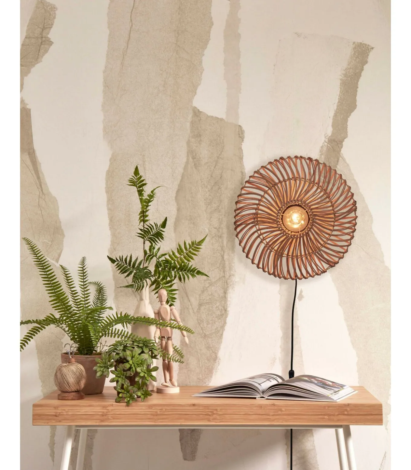 Wandlamp Zanzibar - Rotan - Ø40cm