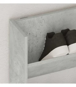 Wandschoenenkast 80x18x90 cm spaanplaat betongrijs