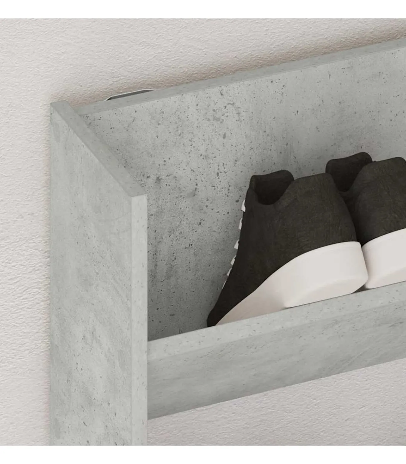 Wandschoenenkast 80x18x90 cm spaanplaat betongrijs