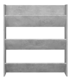 Wandschoenenkast 80x18x90 cm spaanplaat betongrijs