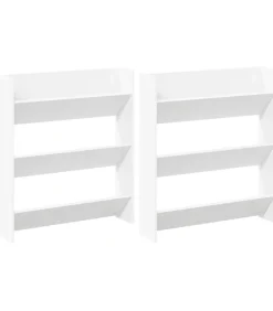 Wandschoenenkasten 2 st 80x18x90 cm spaanplaat wit