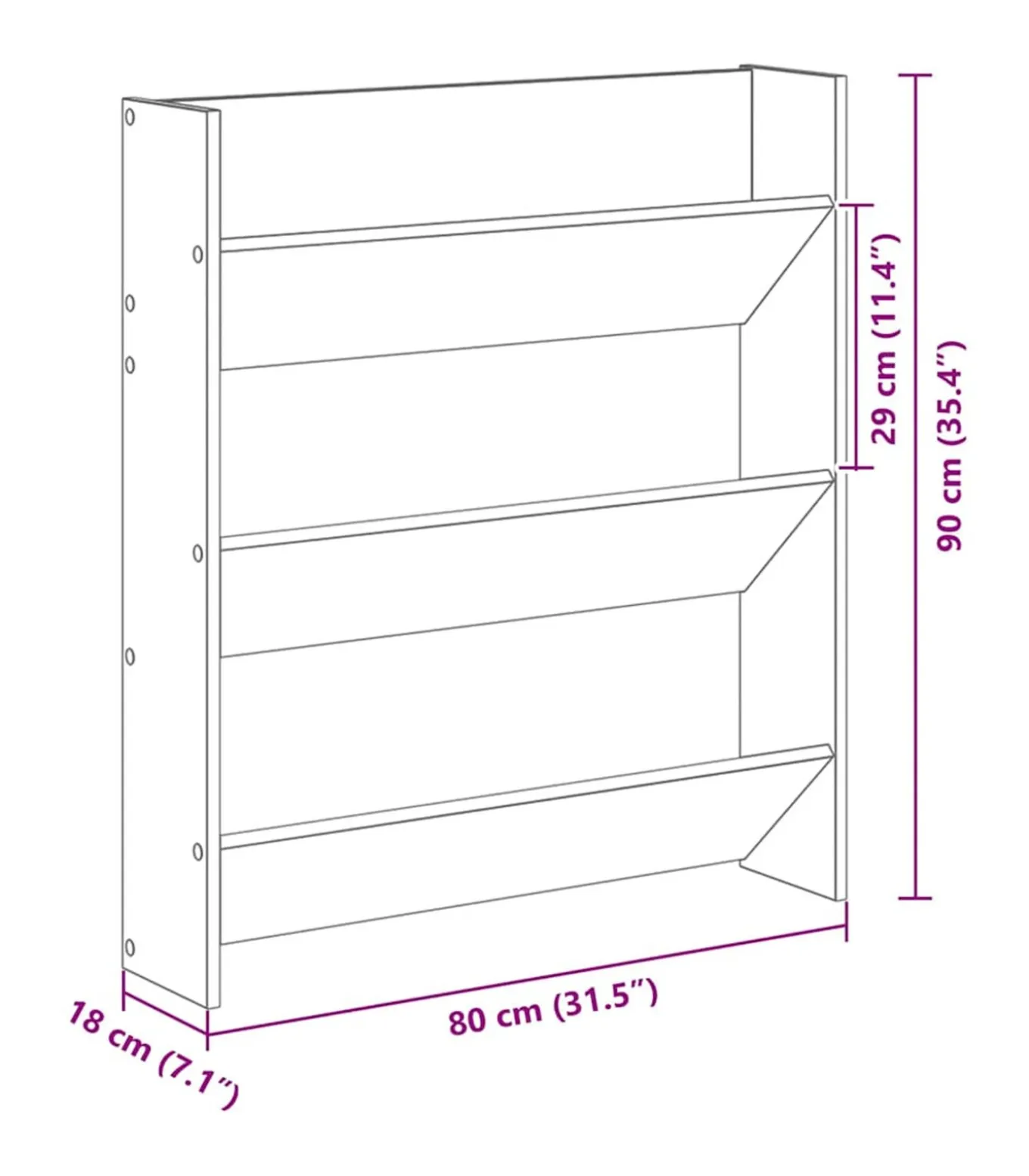 Wandschoenenkasten 2 st 80x18x90 cm spaanplaat wit