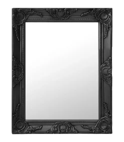 Wandspiegel barok stijl 50x60 cm zwart