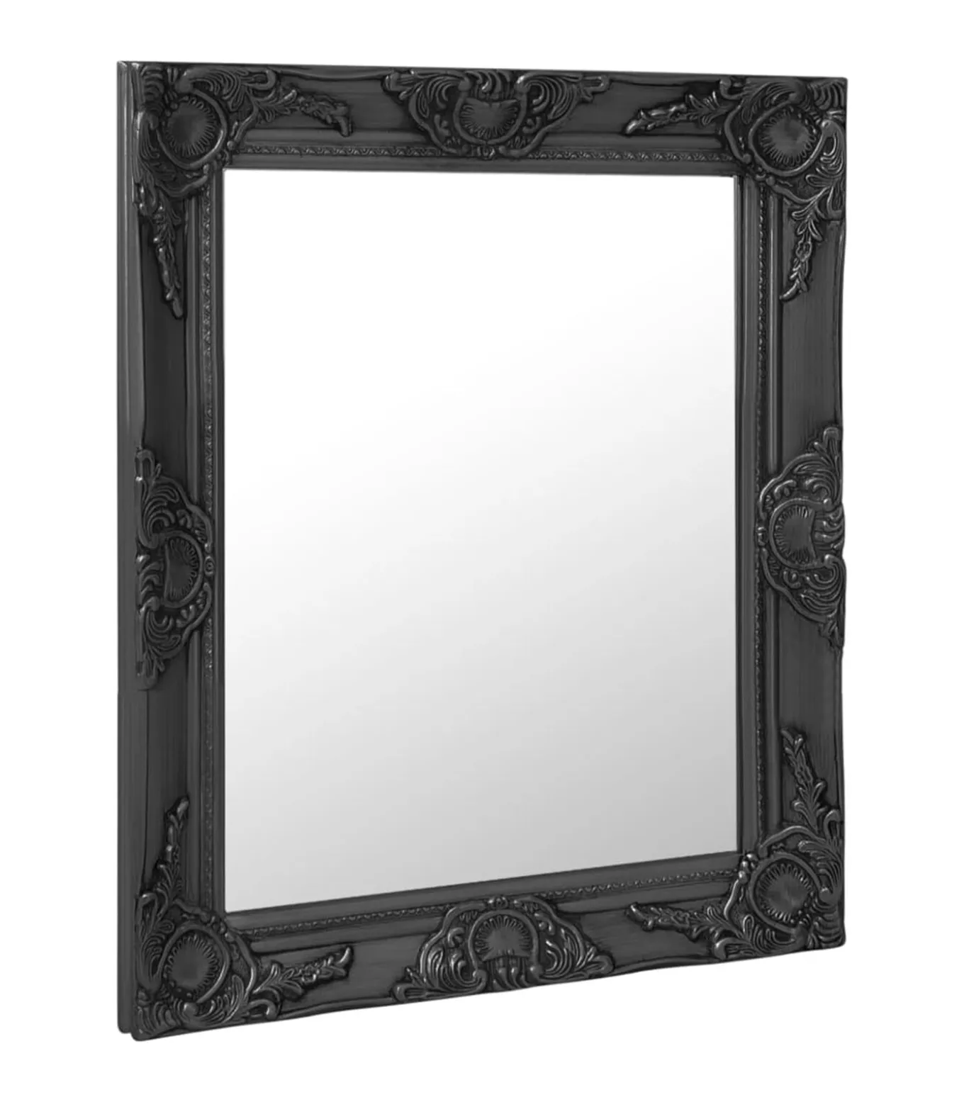 Wandspiegel barok stijl 50x60 cm zwart