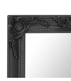 Wandspiegel barok stijl 50x60 cm zwart