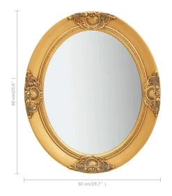 Wandspiegel barok stijl 50x60 cm goudkleurig