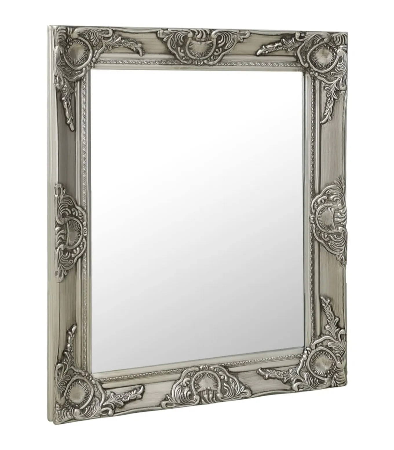 Wandspiegel barok stijl 50x60 cm zilverkleurig