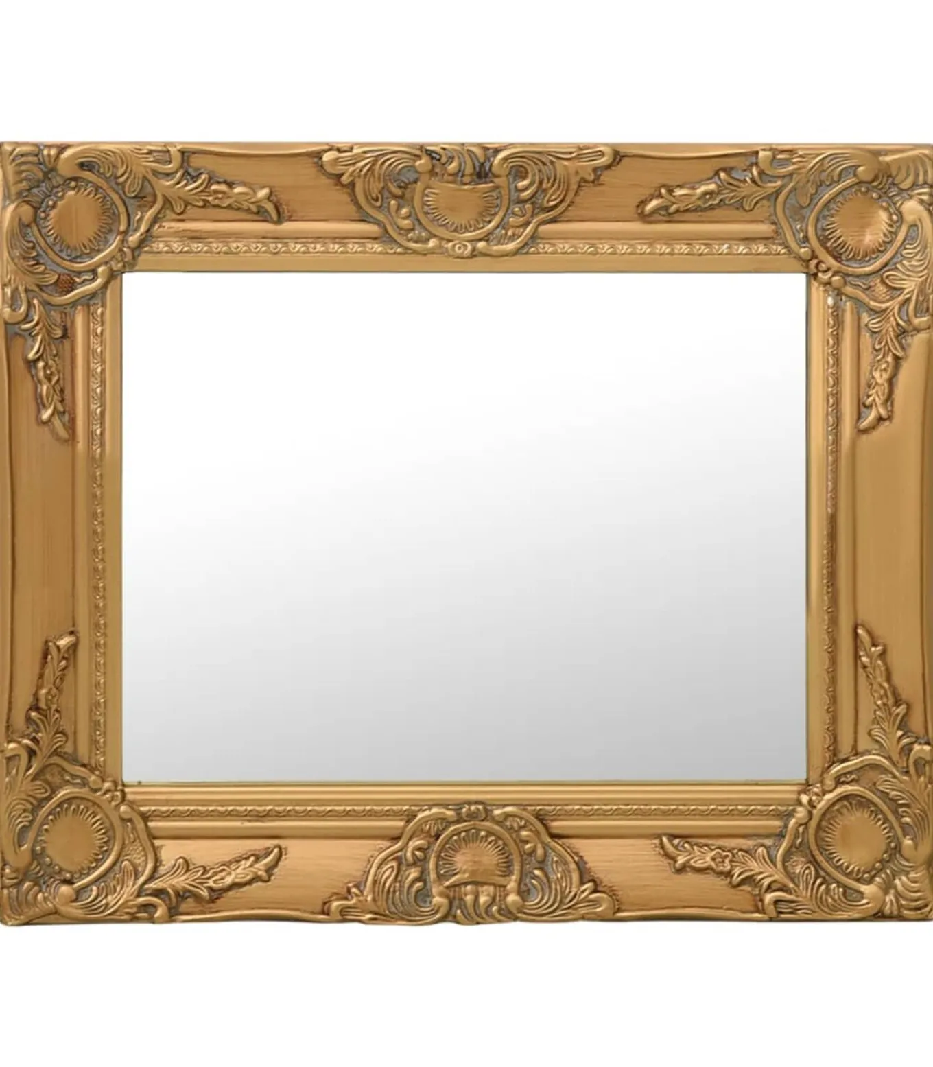 Wandspiegel barok stijl 50x40 cm goudkleurig