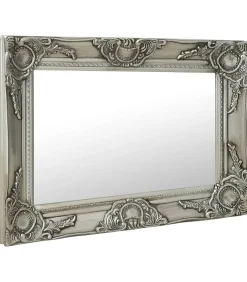 Wandspiegel barok stijl 60x40 cm zilverkleurig
