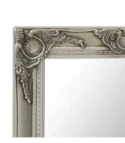 Wandspiegel barok stijl 60x40 cm zilverkleurig