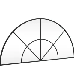Wandspiegel boog 100x50 cm ijzer zwart