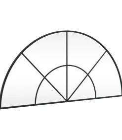 Wandspiegel boog 100x50 cm ijzer zwart