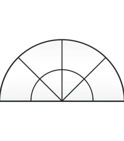 Wandspiegel boog 100x50 cm ijzer zwart