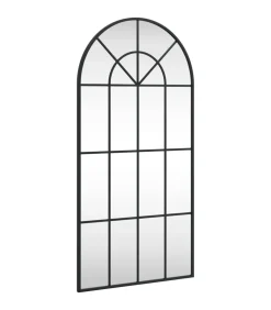 Wandspiegel boog 50x100 cm ijzer zwart