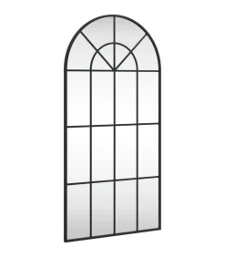 Wandspiegel boog 50x100 cm ijzer zwart