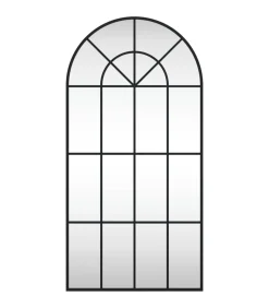Wandspiegel boog 50x100 cm ijzer zwart