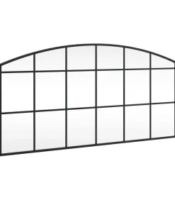 Wandspiegel boog 100x50 cm ijzer zwart