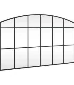 Wandspiegel boog 100x60 cm ijzer zwart