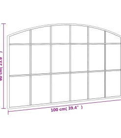 Wandspiegel boog 100x60 cm ijzer zwart