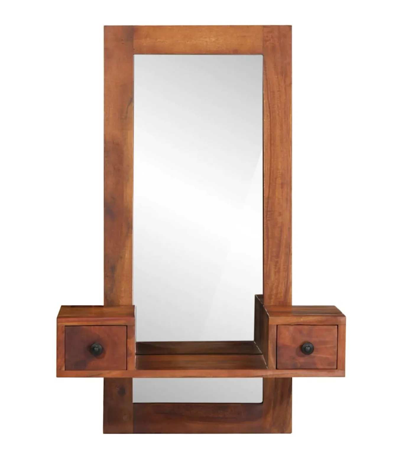 Wandspiegel met lades 60x33x90 cm massief acaciahout