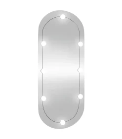 Wandspiegel met LED's ovaal 25x60 cm glas