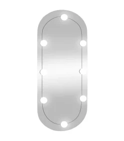 Wandspiegel met LED's ovaal 35x80 cm glas