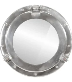 Wandspiegel patrijspoort Ø38 cmaluminium en glas