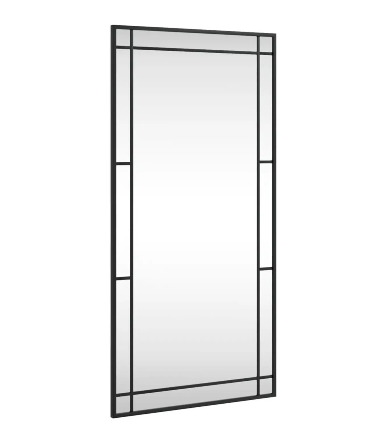 Wandspiegel rechthoekig 50x100 cm ijzer zwart