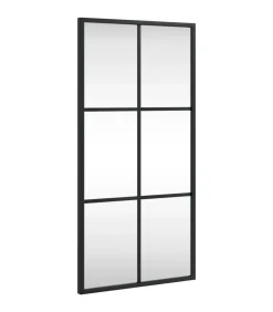 Wandspiegel rechthoekig 30x60 cm ijzer zwart