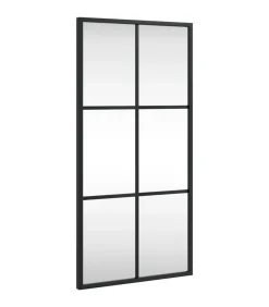Wandspiegel rechthoekig 30x60 cm ijzer zwart