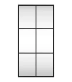 Wandspiegel rechthoekig 30x60 cm ijzer zwart