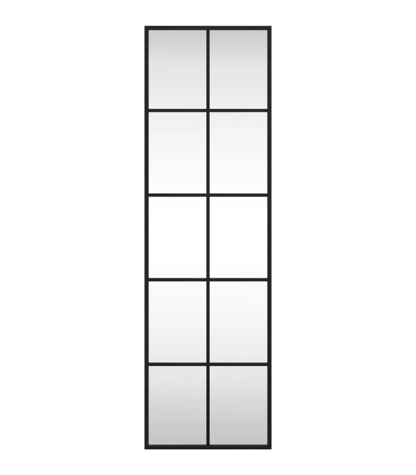 Wandspiegel rechthoekig 30x100 cm ijzer zwart