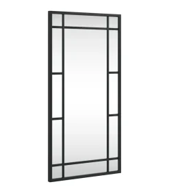 Wandspiegel rechthoekig 30x60 cm ijzer zwart