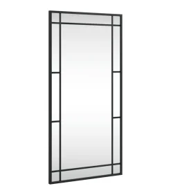 Wandspiegel rechthoekig 40x80 cm ijzer zwart