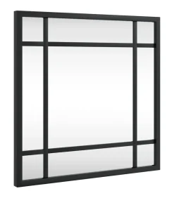Wandspiegel vierkant 30x30 cm ijzer zwart