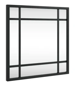 Wandspiegel vierkant 30x30 cm ijzer zwart