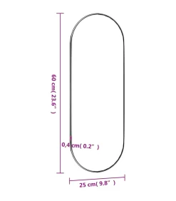Wandspiegel 25x60 cm ovaal glas